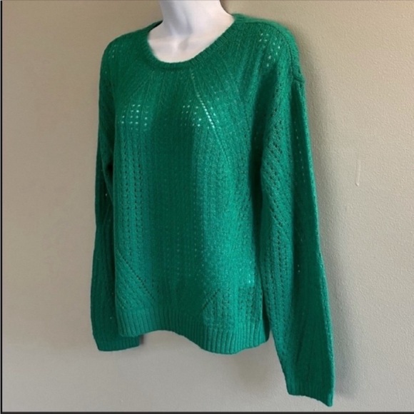 Sanctuary Hole in One Pointelle Sweater in Emerald NWT - Picture 4 of 6